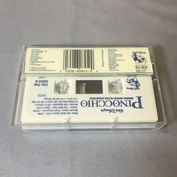 Walt Disney Pinocchio Sountrack Cassette Tape - Picture 2 of 2